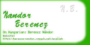 nandor berencz business card
