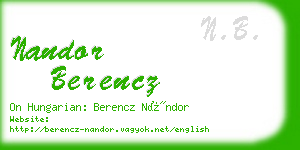 nandor berencz business card